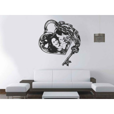 Key Heart Special Design Wall Sticker