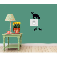 Cats and Birds Socket Stickers (Set of 4)