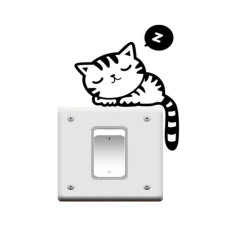 Cute Sleeping Cat Socket Sticker (Set of 4)