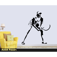 Female Tennis Player Wall Sticker Female Tennis Player Wall Sticker