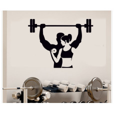Pegatina de pared de fitness y gimnasio