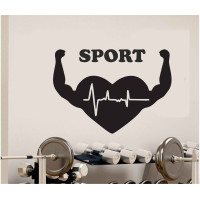 Autocollant mural cœur salle de sport, fitness Autocollant mural cœur salle de sport, fitness
