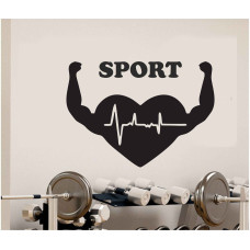 Pegatina de pared de corazón para gimnasio y fitness