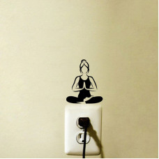 Woman Doing Yoga Plug Socket Sticker (Set of 4)