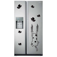 Dog and Butterfly Fridge and Cupboard White Goods Sticker
